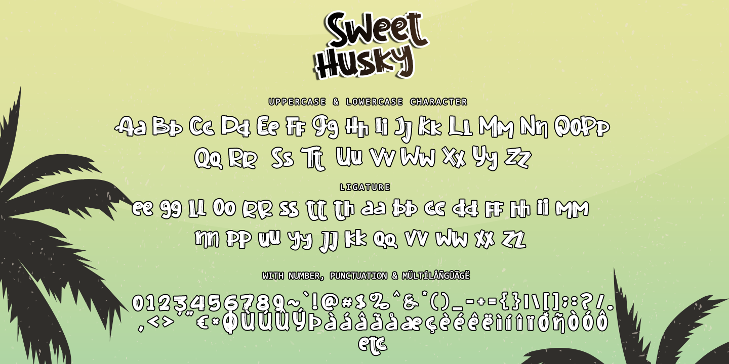 Пример шрифта Sweet Husky Regular